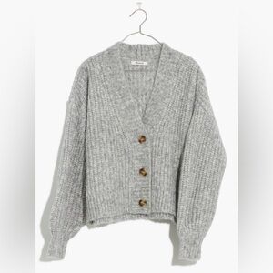 Madewell Heather Gray Cardigan with Button Detail